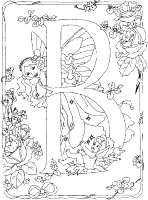 A coloring page of elves